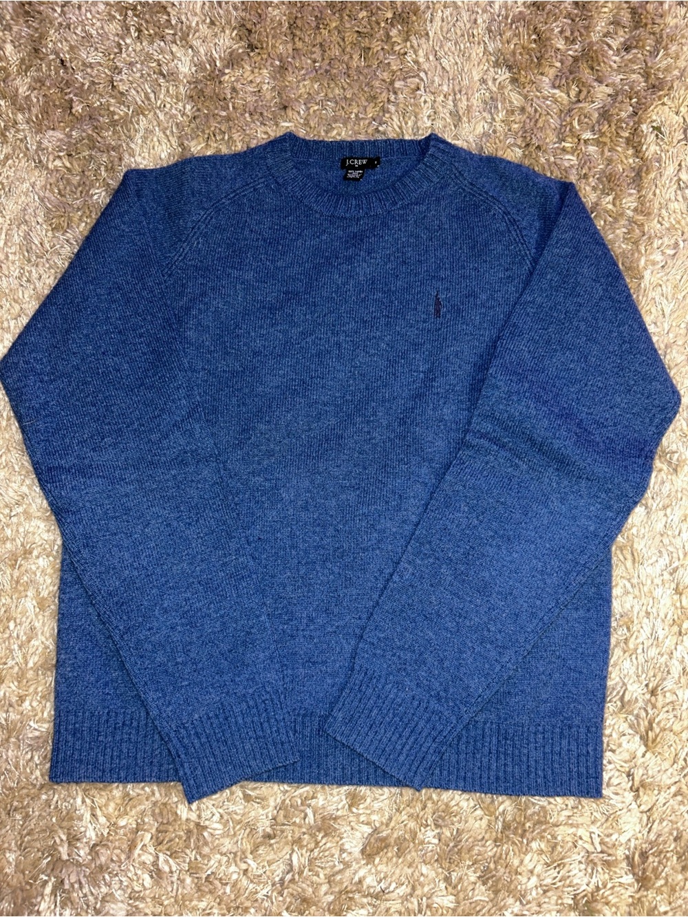 J. Crew Men's Heathered Navy Crewneck Sweater
